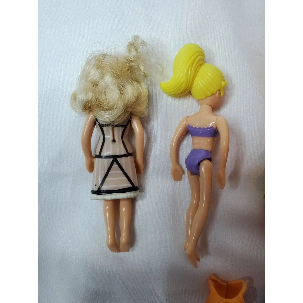 Vintage Polly‎ Pocket Dolls Mixed Lot 5-Dolls Blonde Hair 3.5